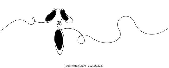 Ghost face line art vector, Halloween art ideas illustration.