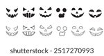 Ghost Face vector, icon. Scary Halloween pumpkin faces icons, vector, silhouette set. Evil, Ghost Face Clipart, Ghost Face vector Illustration.