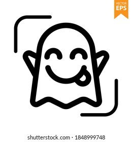 Ghost face vector line icon. Eps10 vector illustration.