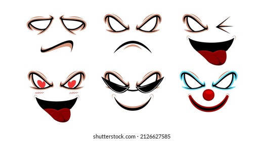 Ghost faces show various emotions for graphics designer create artworks in various events. Vector cartoon illustration design