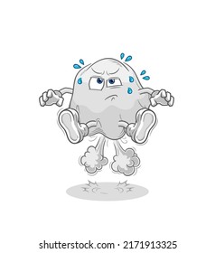 the ghost fart jumping illustration. character vector