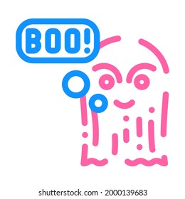 vector de icono de color de miedo fantasma. signo de miedo fantasma. ilustración de símbolo aislado