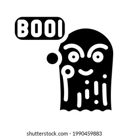 ghost fear glyph icon vector. ghost fear sign. isolated contour symbol black illustration