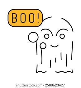 ghost fear line icon vector. ghost fear sign. isolated symbol illustration