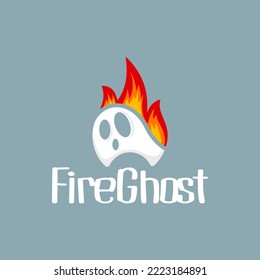 ghost and fire illustration mascot design