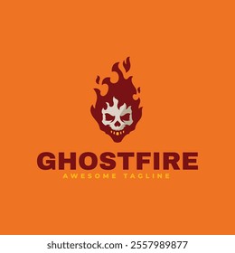 Ghost Fire Simple Mascot Logo