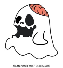 Ghost Flat Design Icon vector cartoon