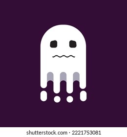 ghost flat design in white on purple background.