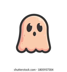 ghost flat and fill halloween icon