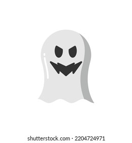 Ghost  Flat Icon - Halloween Elements Icon Vector Illustration.