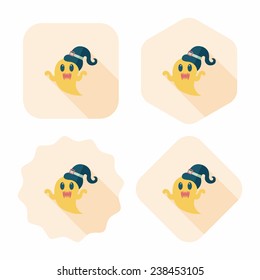 ghost flat icon with long shadow, eps10
