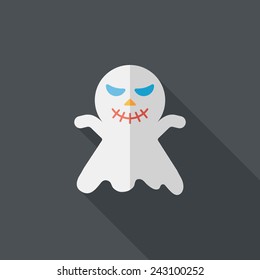 ghost flat icon with long shadow, eps10