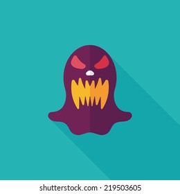 ghost flat icon with long shadow,eps10