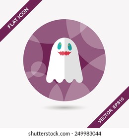 ghost flat icon with long shadow,eps10