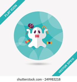 ghost flat icon with long shadow,eps10