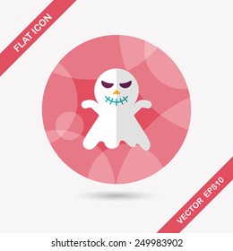 ghost flat icon with long shadow,eps10