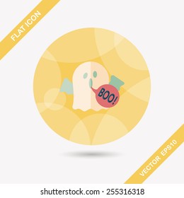 ghost flat icon with long shadow,eps10