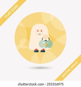 ghost flat icon with long shadow,eps10