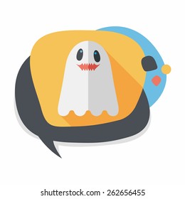 ghost flat icon with long shadow,eps10