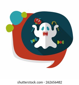 ghost flat icon with long shadow,eps10
