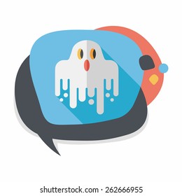 ghost flat icon with long shadow,eps10