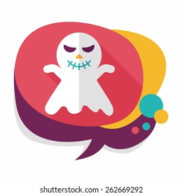 ghost flat icon with long shadow,eps10