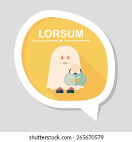 ghost flat icon with long shadow,eps10