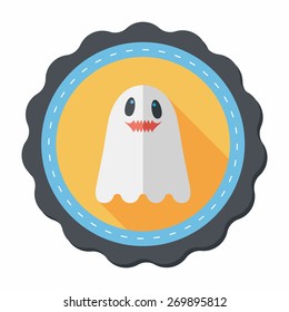 ghost flat icon with long shadow,eps10