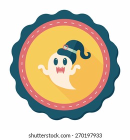 ghost flat icon with long shadow,eps10