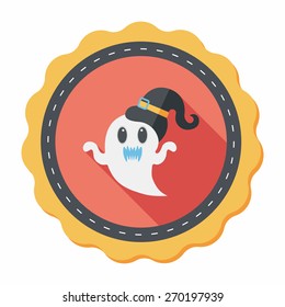 ghost flat icon with long shadow,eps10