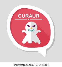 ghost flat icon with long shadow,eps10