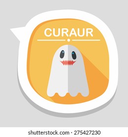 ghost flat icon with long shadow,eps10
