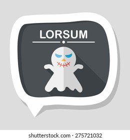 ghost flat icon with long shadow,eps10