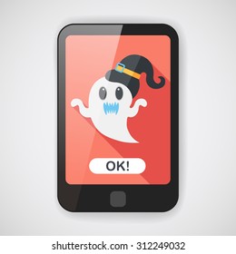 ghost flat icon with long shadow,eps10