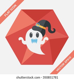 ghost flat icon with long shadow,eps10