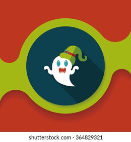 ghost flat icon with long shadow,eps10