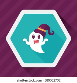 ghost flat icon with long shadow,eps10