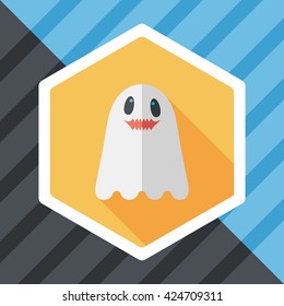 ghost flat icon with long shadow,eps10