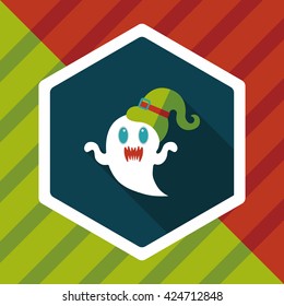ghost flat icon with long shadow,eps10
