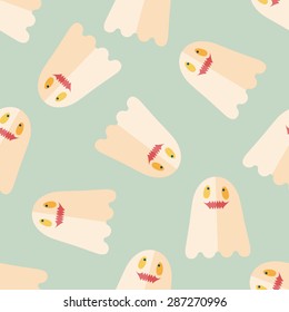ghost flat icon,eps10 seamless pattern background