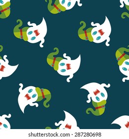 ghost flat icon,eps10 seamless pattern background