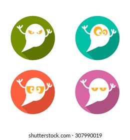 Ghost flat, vector icons , decorations for Halloween