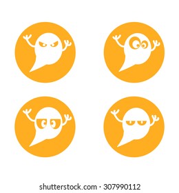 Ghost flat, vector icons , decorations for Halloween
