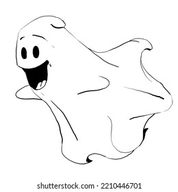 ghost flies with a big smile