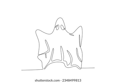 A ghost floated in the air. Ghost one-line drawing