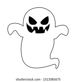 ghost floating halloween character icon vector illustration design