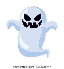 ghost floating halloween character icon vector illustration design