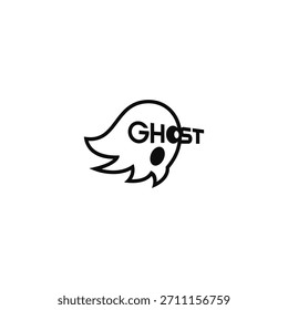 Diseño de logotipo de texto de mosca fantasma.