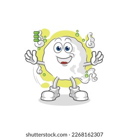 the ghost full battery character. cartoon mascot vector