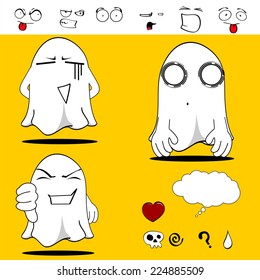 ghost funny cartoon set in vector format very easy to edit